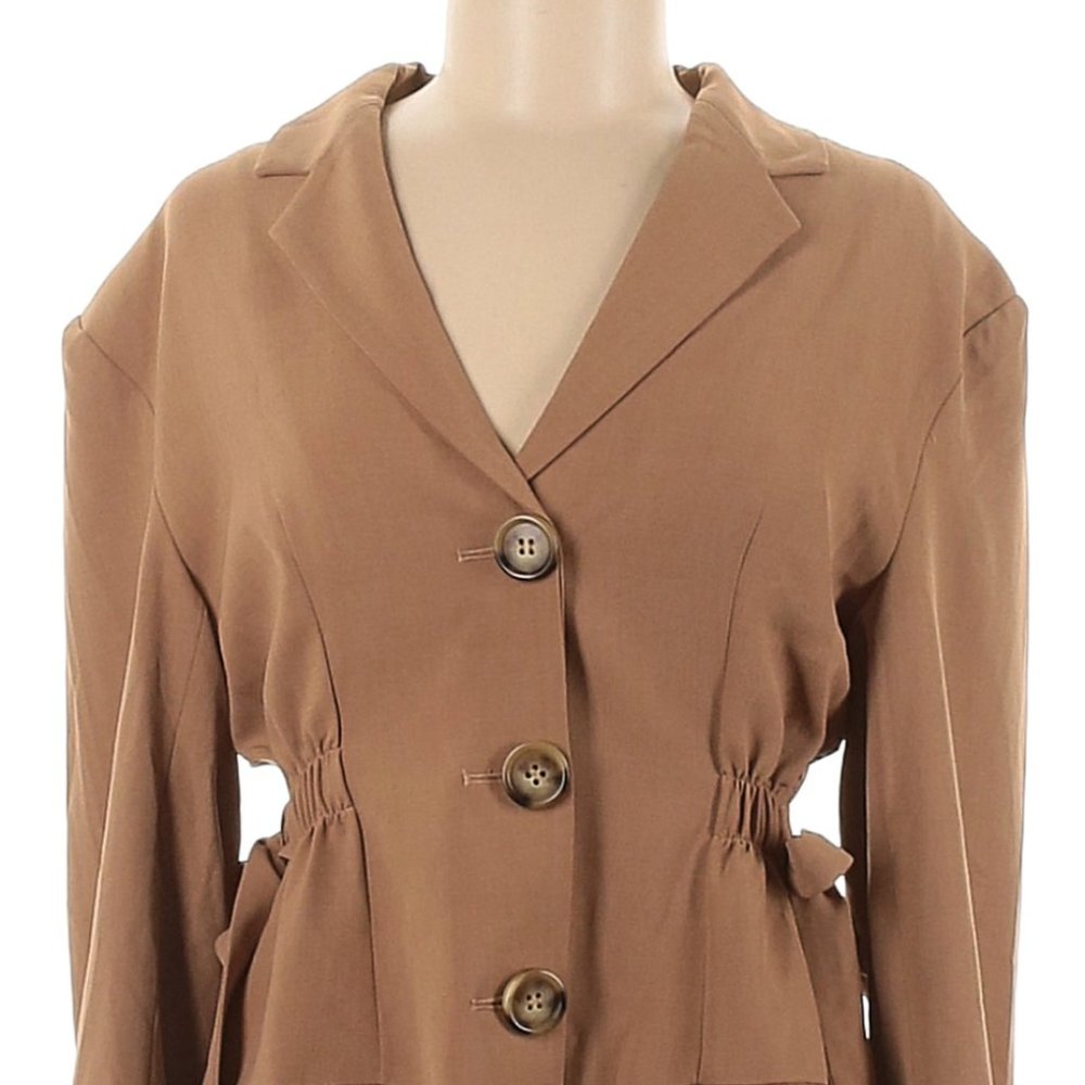 NWT Quaint Taupe Open-Side-Waist Deconstructed Dress Size 40 (US 8) MSRP $285 - Picture 3 of 4